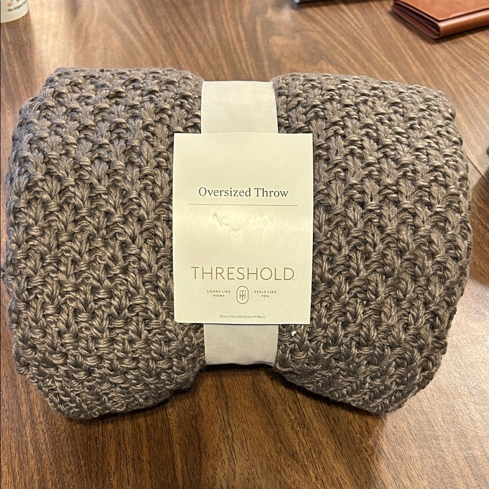 Threshold Knit Oversized Throw - Charcoal Gray